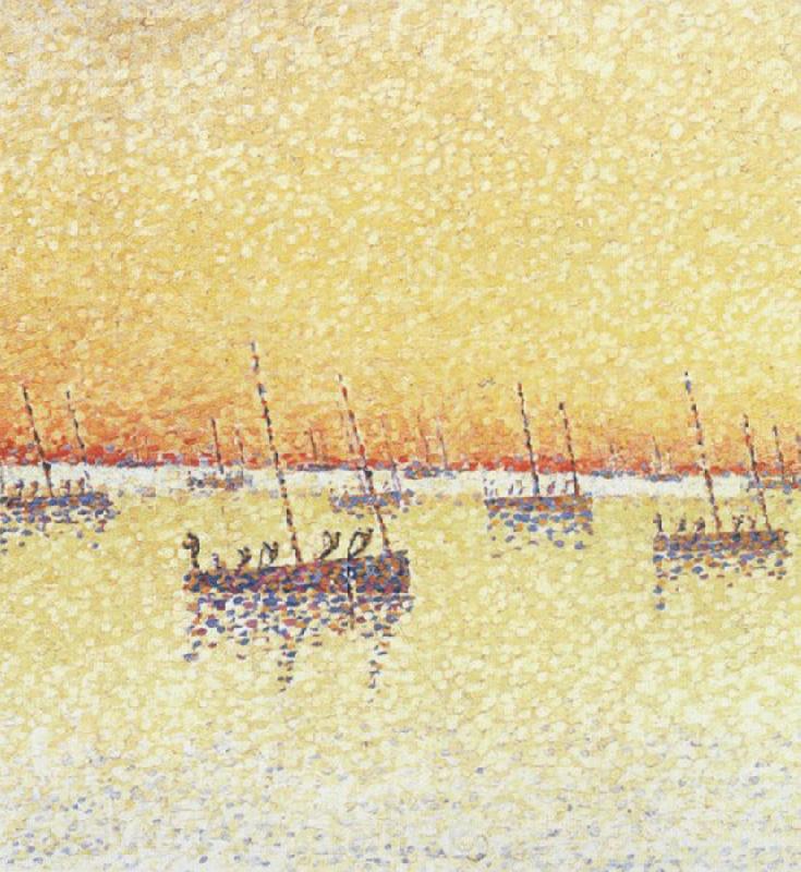 Paul Signac sardine fisbing Norge oil painting art